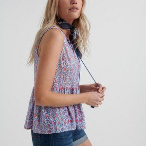 Lucky Brand Robin Border Print Top